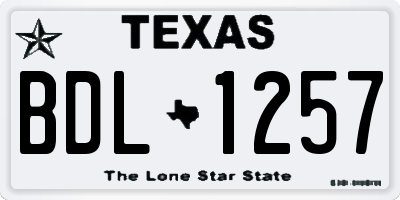 TX license plate BDL1257