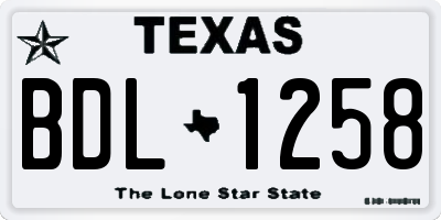 TX license plate BDL1258