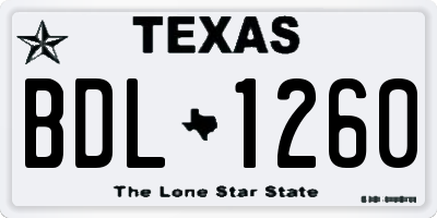 TX license plate BDL1260