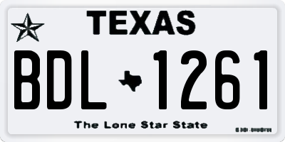 TX license plate BDL1261