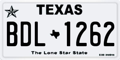 TX license plate BDL1262