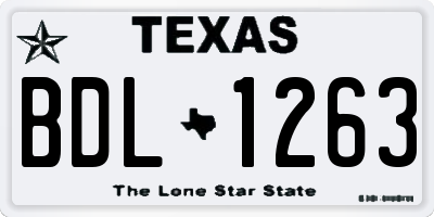 TX license plate BDL1263