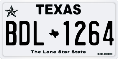 TX license plate BDL1264