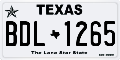 TX license plate BDL1265