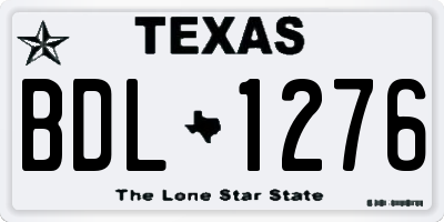 TX license plate BDL1276