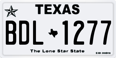 TX license plate BDL1277