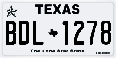 TX license plate BDL1278