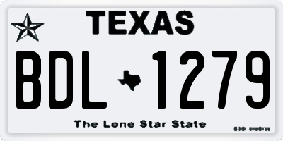 TX license plate BDL1279