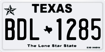 TX license plate BDL1285