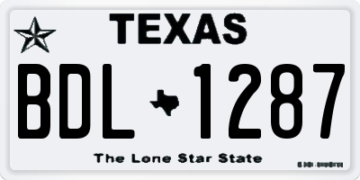 TX license plate BDL1287