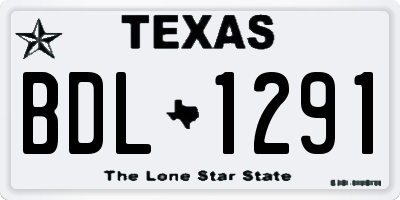 TX license plate BDL1291