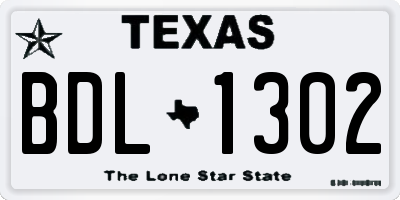 TX license plate BDL1302