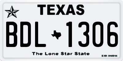 TX license plate BDL1306