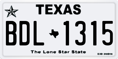 TX license plate BDL1315