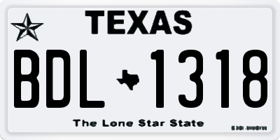 TX license plate BDL1318