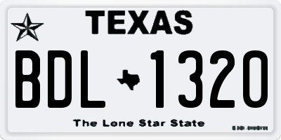 TX license plate BDL1320