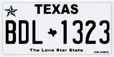 TX license plate BDL1323