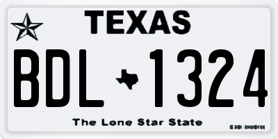 TX license plate BDL1324