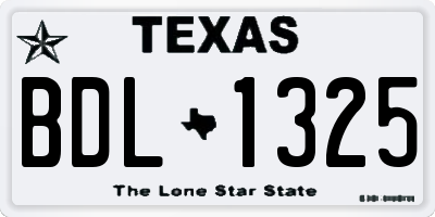 TX license plate BDL1325