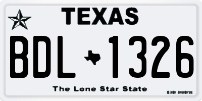 TX license plate BDL1326