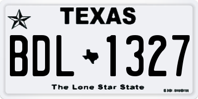 TX license plate BDL1327