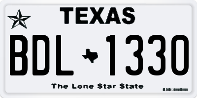TX license plate BDL1330