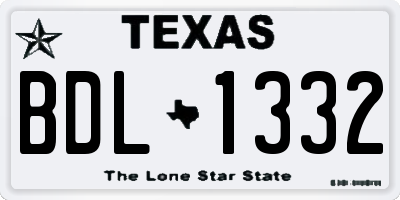 TX license plate BDL1332