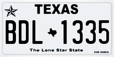 TX license plate BDL1335