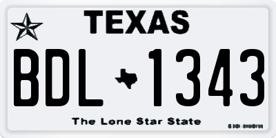 TX license plate BDL1343