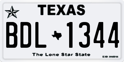 TX license plate BDL1344