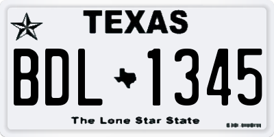 TX license plate BDL1345