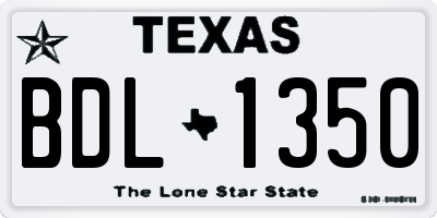 TX license plate BDL1350