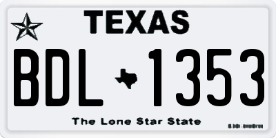 TX license plate BDL1353