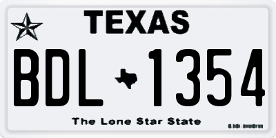 TX license plate BDL1354