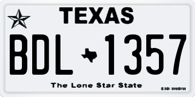 TX license plate BDL1357