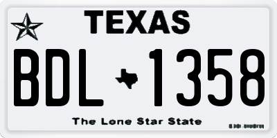 TX license plate BDL1358