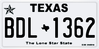 TX license plate BDL1362