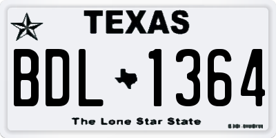 TX license plate BDL1364