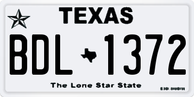 TX license plate BDL1372