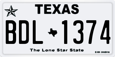 TX license plate BDL1374