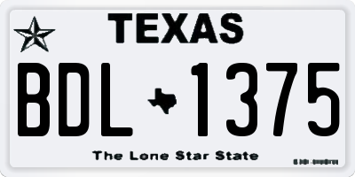 TX license plate BDL1375