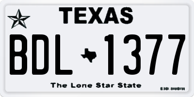 TX license plate BDL1377