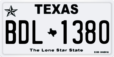 TX license plate BDL1380