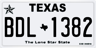 TX license plate BDL1382