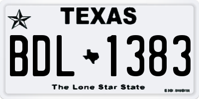TX license plate BDL1383