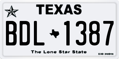 TX license plate BDL1387