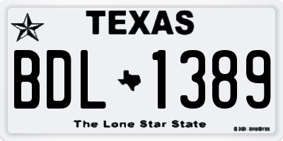 TX license plate BDL1389
