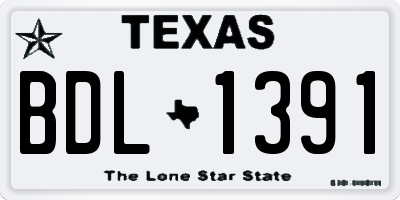 TX license plate BDL1391