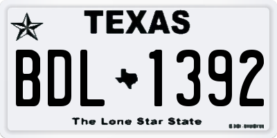 TX license plate BDL1392