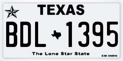 TX license plate BDL1395